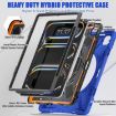 iPad Pro 13 2024 Rotatable Holder Silicone PC Case with Strap - Blue - 2