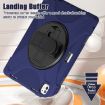 iPad Pro 13 2024 Rotatable Holder Silicone PC Case w/ Strap - Navy Blue - 5