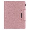 iPad Pro 13 2024 Rose Gold Glitter Leather Tablet Case with Buckle - 2