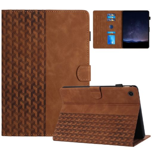 Samsung Galaxy Tab A8 X200 Embossed Leather Tablet Case Brown - 1