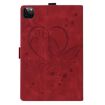 iPad Pro 13 2024 Red Love Butterfly Embossed Leather Tablet Case - 3