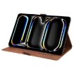 iPad Pro 13 2024 Brown Love Butterfly Embossed Leather Case - 5