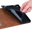 iPad Pro 13 2024 Brown Love Butterfly Embossed Leather Case - 6