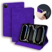 iPad Pro 13 2024 Purple Calf Texture Embossed Leather Tablet Case - 1