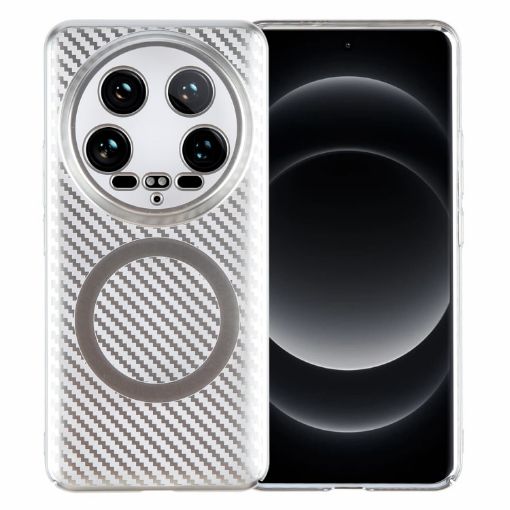Xiaomi 14 Ultra 6D Carbon Fiber Magsafe Case - Starlight Silver - 1