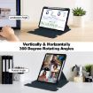 iPad Pro 13 2024 Dark Blue Transparent Rotation Leather Case - 6