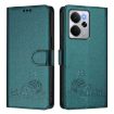 Realme 14 5G/P3 5G India Cat Rat Embossed RFID Leather Case Green - 2