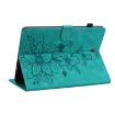 Samsung Galaxy Tab A 9.7 T550 T555 Green Lily Embossed Leather Case - 5