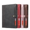 iPad Pro 13 2024 Black Leather Flip Case with Calf Texture & Clasp - 6