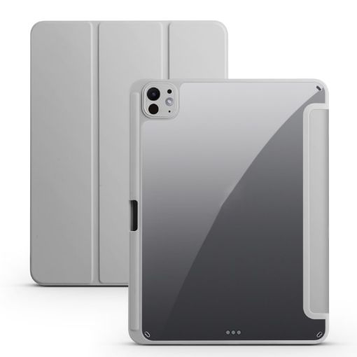 iPad Pro 13 2024 Gray Acrylic 3-Fold Smart Leather Case - 1