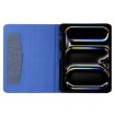 iPad Pro 13 2024 Fabric Leather Case - Blue Tablet Cover - 5