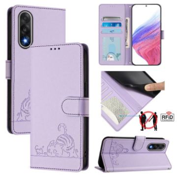 OnePlus Ace 5 Ultra Cat Rat Embossed RFID Leather Case with Lanyard - 1