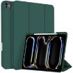 iPad Pro 13 2024 Dark Green TPU Leather Case with Pen Slot - 1
