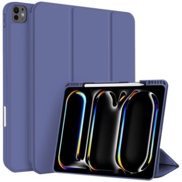 iPad Pro 13 2024 Smart Leather Case with Pen Slot - Royal Blue - 1
