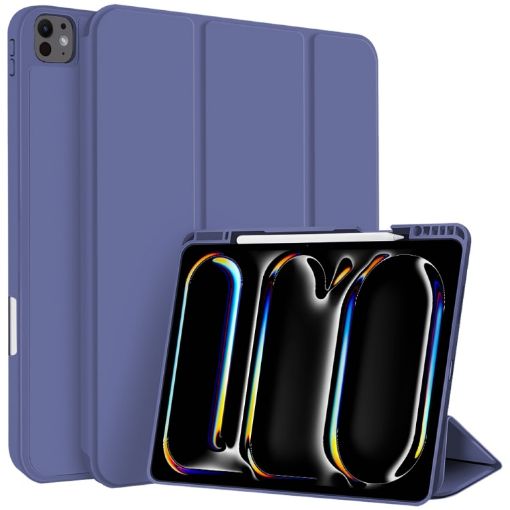 iPad Pro 13 2024 Smart Leather Case with Pen Slot - Royal Blue - 1