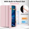 iPad Pro 13 2024 Pink Smart Leather Case with Pen Slot - 5