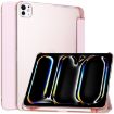 iPad Pro 13 2024 Rose Gold Smart Leather Case - 3-Fold Frosted Cover - 1