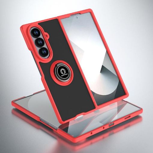 Samsung Galaxy Z Fold7 Q Shadow 1 Series Red TPU + PC Case with Ring - 1