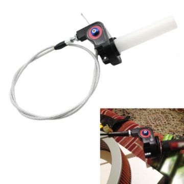 Off-road Motorcycle 22mm Throttle Clamp Hand Grip Red/Silver Cable - 1