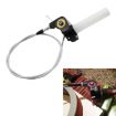 Off-road Motorcycle 22mm Throttle Clamp Hand Grip Gold/Silver Cable - 1
