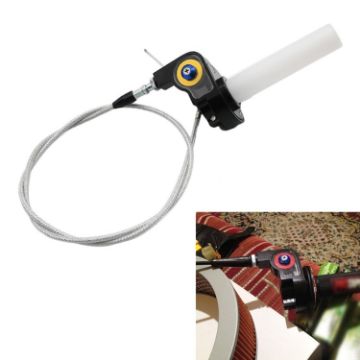 Off-road Motorcycle 22mm Throttle Clamp Hand Grip Gold/Silver Cable - 1