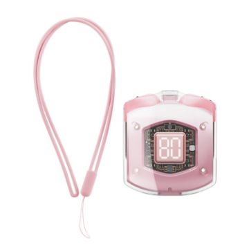 ROCK RAU0766 Pink Bubble Transparent TWS Bluetooth Earphone with Lanyard - 1