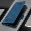 TCL 60 SE NxtPaper/605 Blue Embossed Leather Phone Case Skin Feel - 3