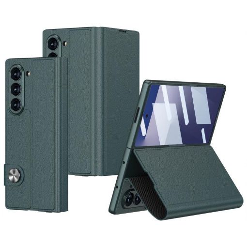 Samsung Galaxy Z Fold7 5G GKK Green Flip Leather Phone Case - 1