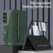 Galaxy Z Fold7 5G GKK Armor Flip Leather Case with Pen Slot - Green - 2