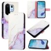 Vivo S30 Pro Mini PT003 Marble Flip Leather Case - White Purple - 1