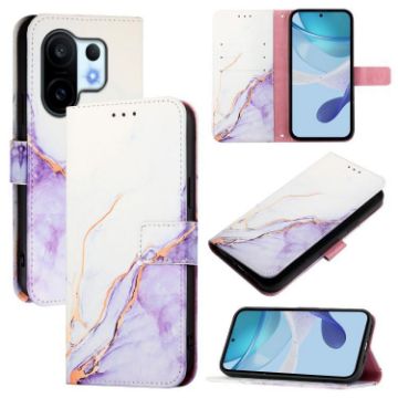 Vivo S30 Pro Mini PT003 Marble Flip Leather Case - White Purple - 1