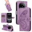 Xiaomi 14 Ultra Purple Swallowtail Butterfly Embossed Leather Case - 1