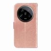 Xiaomi 14 Ultra Rose Gold Swallowtail Butterfly Embossed Leather Case - 3
