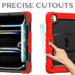 iPad Pro 13 2024 Red Silicone Tablet Case with Strap & Holder - 4