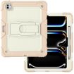 iPad Pro 13 2024 Silicone Tablet Case with Strap & Holder - Beige Rose Gold - 2