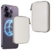 HS-005 MagSafe Magnetic Zipper Card Bag Phone Back Sticker White - 1