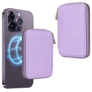 MagSafe Magnetic Zipper Card Bag Sticker for Mobile Phone - Light Purple - 1