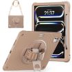 iPad Pro 13 2024 Silicone Hybrid PC Case with Rotation Holder (Light Coffee) - 2