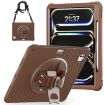 iPad Pro 13 2024 Case - Rotation Holder Silicone Hybrid PC (Chocolate) - 2