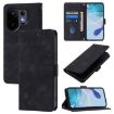 Vivo S30 Black Embossed Leather Phone Case - Skin Feel Cover - 1