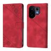 Vivo S30 Red Embossed Leather Phone Case - Skin Feel Cover - 2