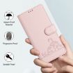 Xiaomi 14 Ultra 5G Pink Cat Rat Embossed RFID PU Case with Strap - 6