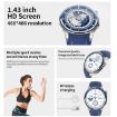 HD Watch X 1.43" IP68 BT5.3 Sport Smartwatch, Health Monitor, Blue Strap - 7