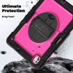 iPad Pro 13 2024 Silicone Hybrid Case with Strap - Rose Red/Black - 3