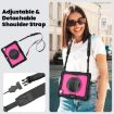 iPad Pro 13 2024 Silicone Hybrid Case with Strap - Rose Red/Black - 7