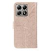 Xiaomi 14T Rose Gold Lace Flower Embossing Flip Leather Phone Case - 3