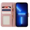 Xiaomi 14T Rose Gold Lace Flower Embossing Flip Leather Phone Case - 4