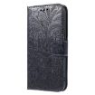 Xiaomi 14T Dark Blue Lace Flower Embossing Flip Leather Phone Case - 2