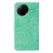 Xiaomi Poco F7 Pro/Redmi K80 Green Lace Flower Flip Leather Case - 3