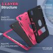 iPad Pro 13 2024 Black Rose Red Silicone Acrylic Case with Holder - 2